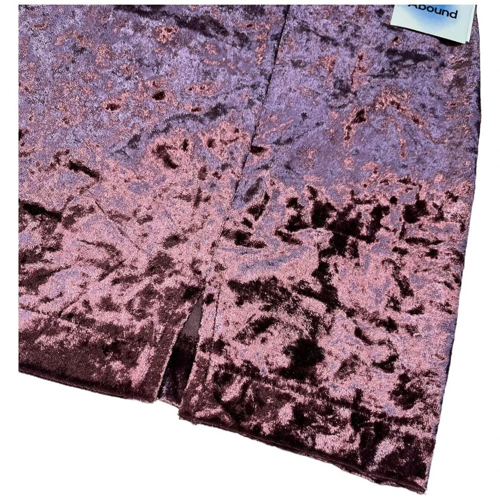 New Nordstrom Abound Crushed Velvet Velour Mini Retro 90s Y2K Skirt Burgundy XXS - Picture 6 of 12